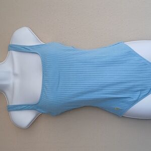 Ralph Lauren Ribbed Blue One Piece bathing suit size Small